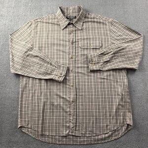 Tilley Endurables Shirt Adult Large Check Button Up Long Sleeve Casual Men's